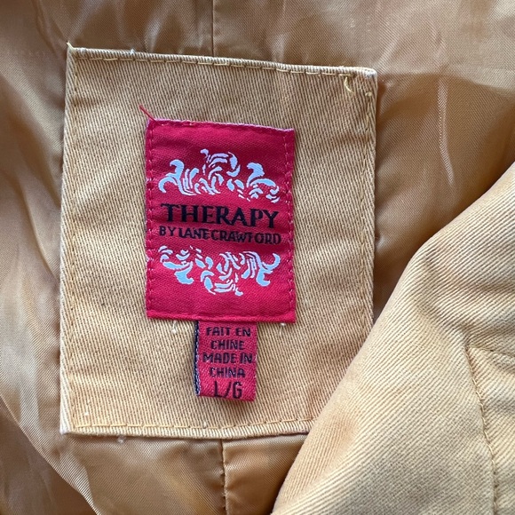 Therapy x Lane Crawford Women's Long 5 Button Belted Pea Coat, Mustard Yellow, L - Picture 8 of 12